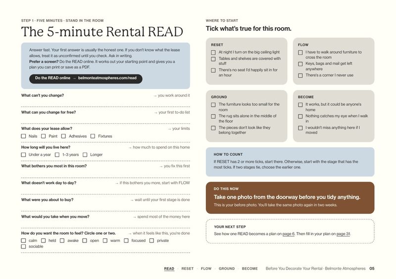 Guide page: the 5-minute Rental READ